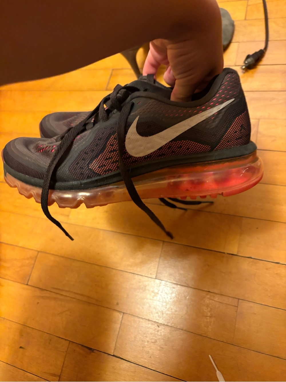 Nike Kids Air Max Sneakers in Black with Pink Accents